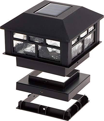 12 Pack Solar Powered 10 Lumen Post Cap Light (Black) Z829871