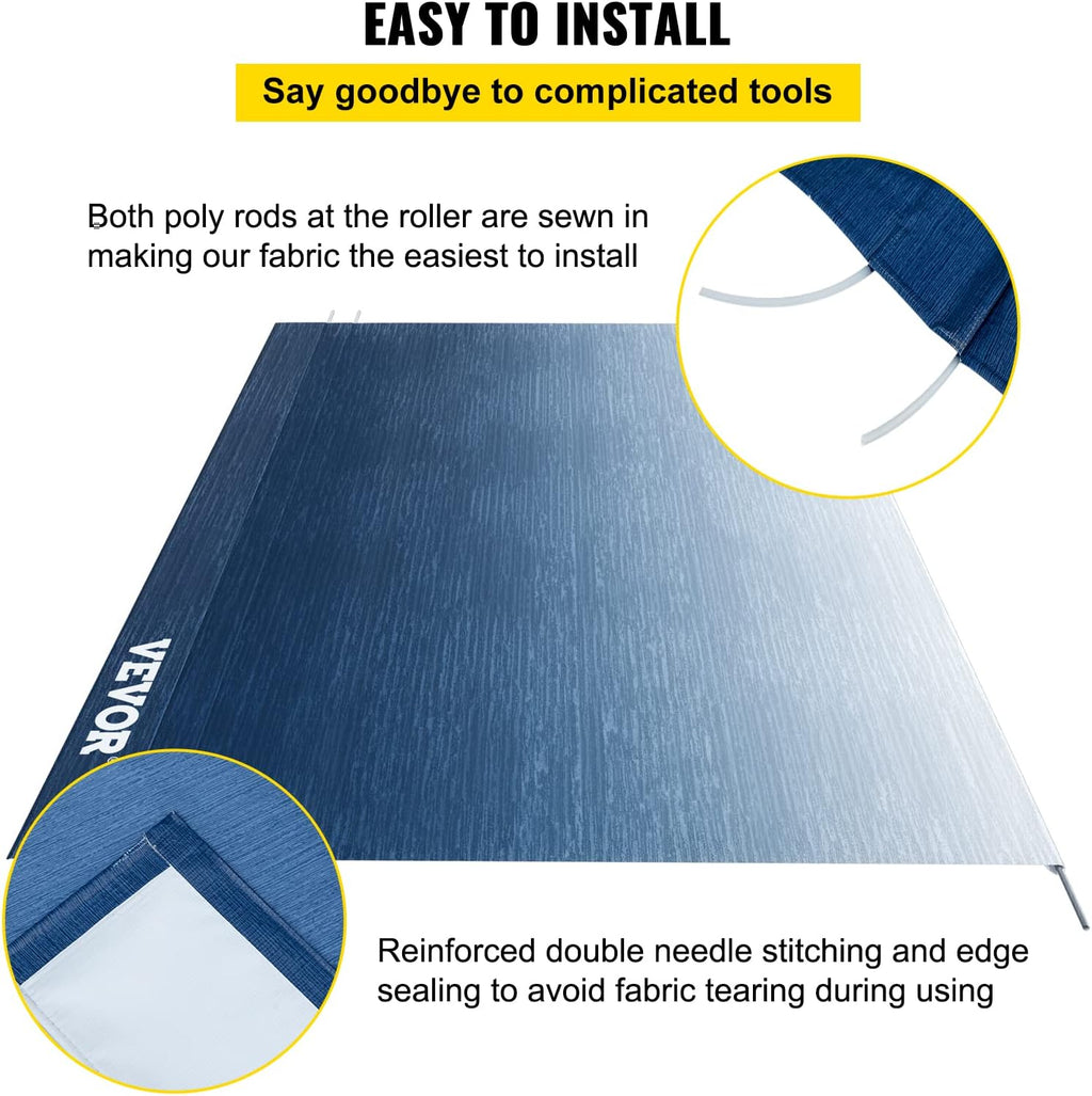 19 FT Slate Blue Vinyl RV Awning Replacement Fabric M4854