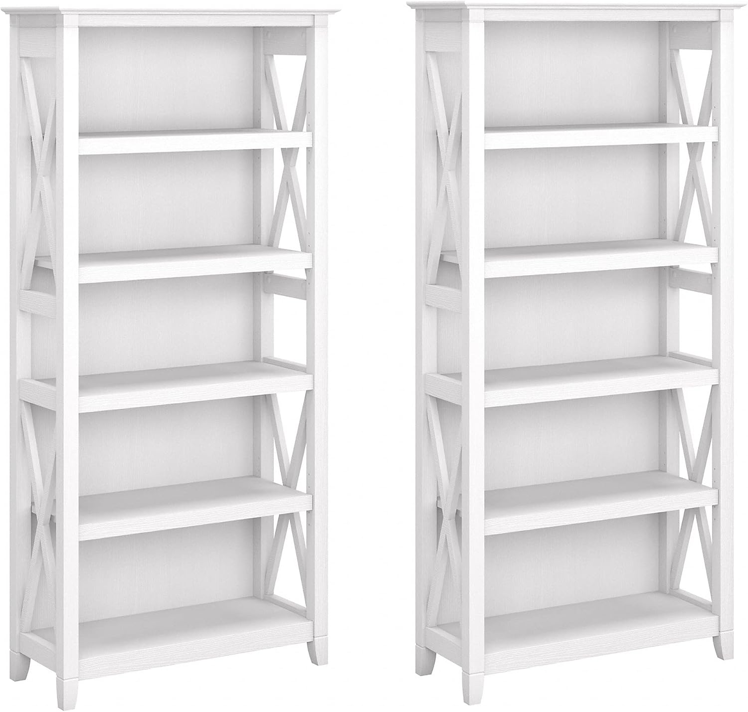 Pure White Oak 5 Shelf Bookcase Set P345471