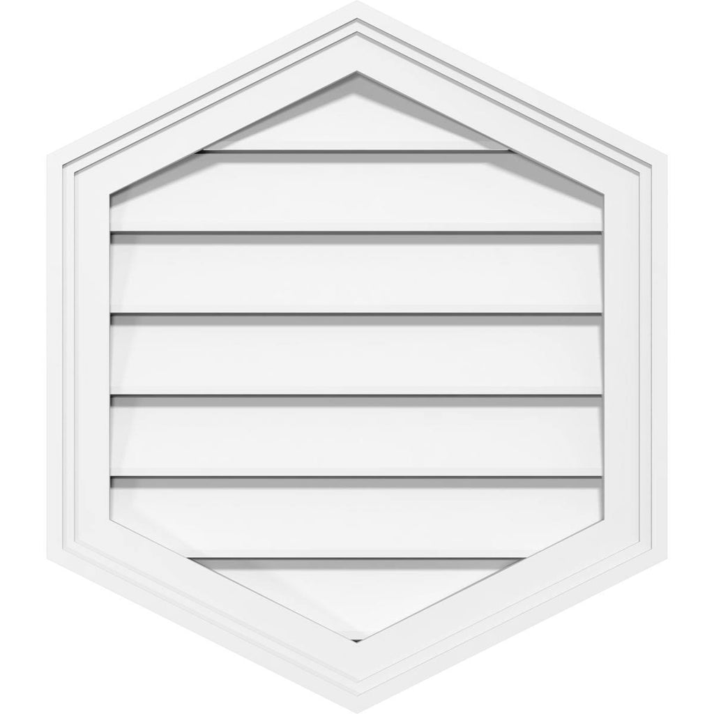 16x22W x 34x22H Vertical Peaked Surface Mount PVC Gable Vent K9924