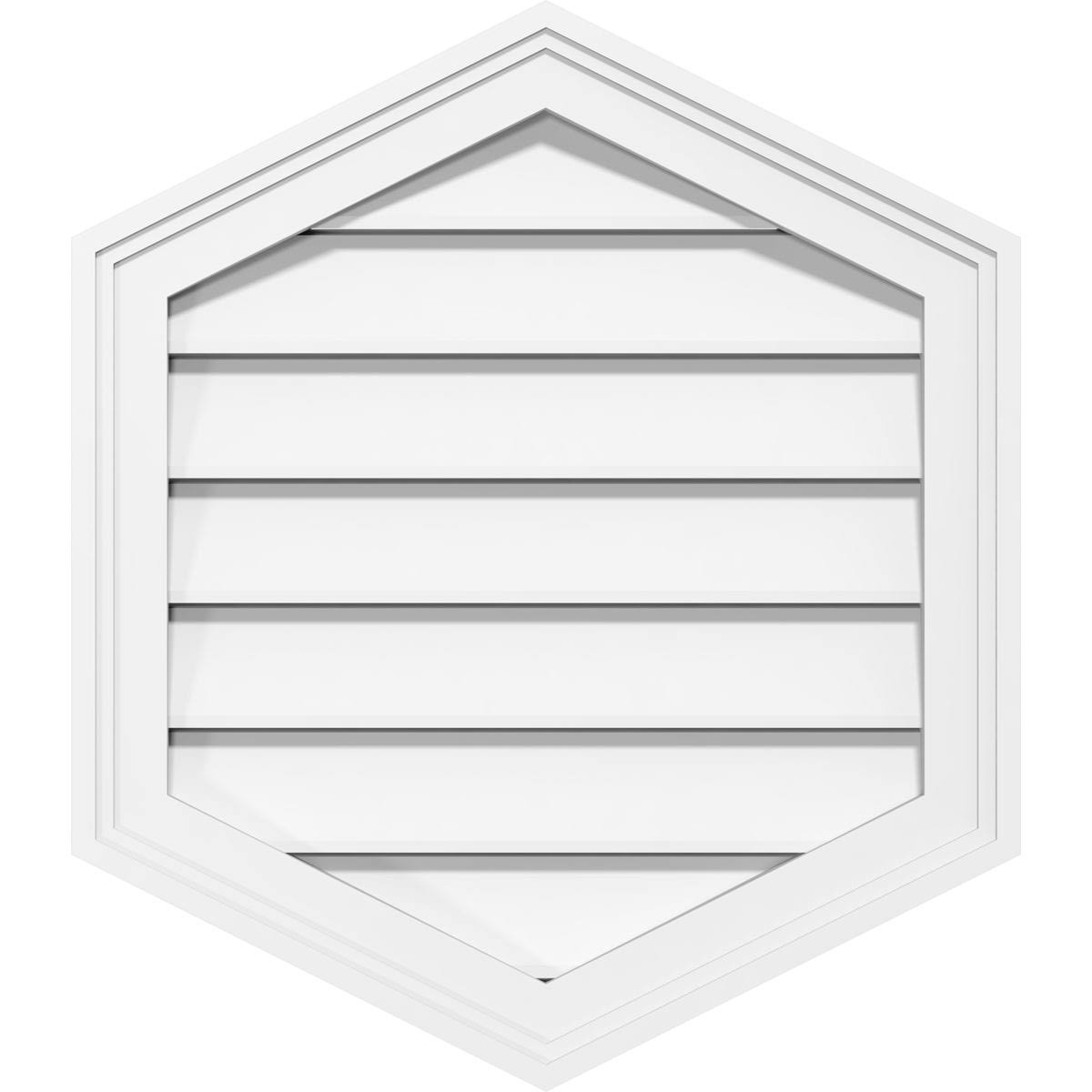 16x22W x 34x22H Vertical Peaked Surface Mount PVC Gable Vent K9924