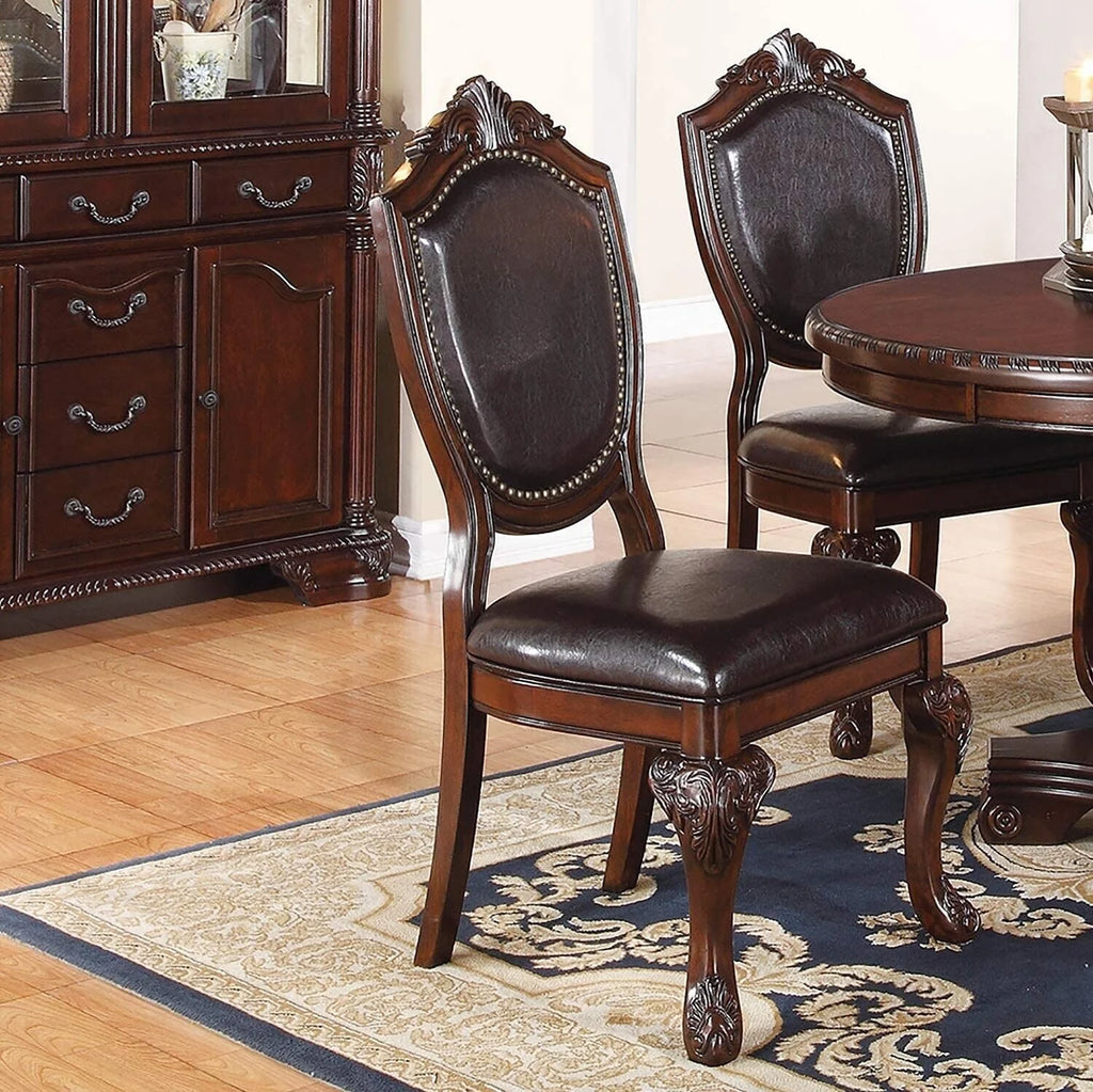 Set of 6 Brown Dining Chairs N658916