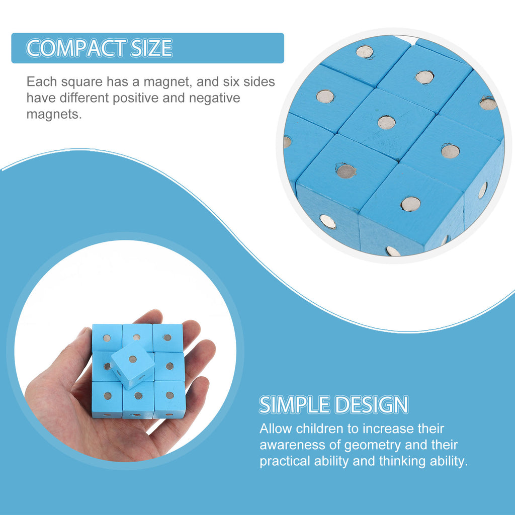 Magnetic Wood Building Block Cube Toys V2733