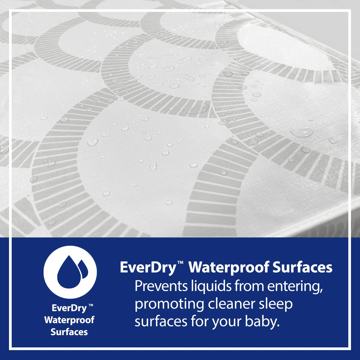 White/Grey Waterproof Extra Firm Baby Crib and Toddler Mattress P794