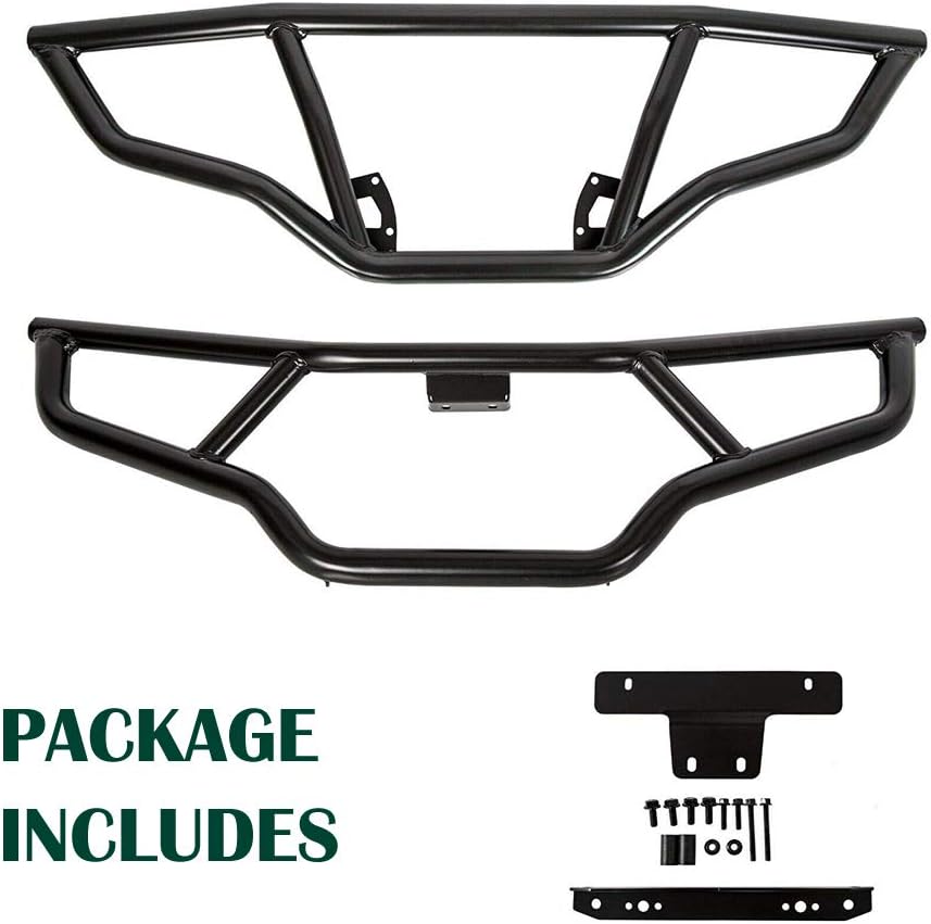 Front and Rear Brush Guard Bumper Set Black 2pcs E95297