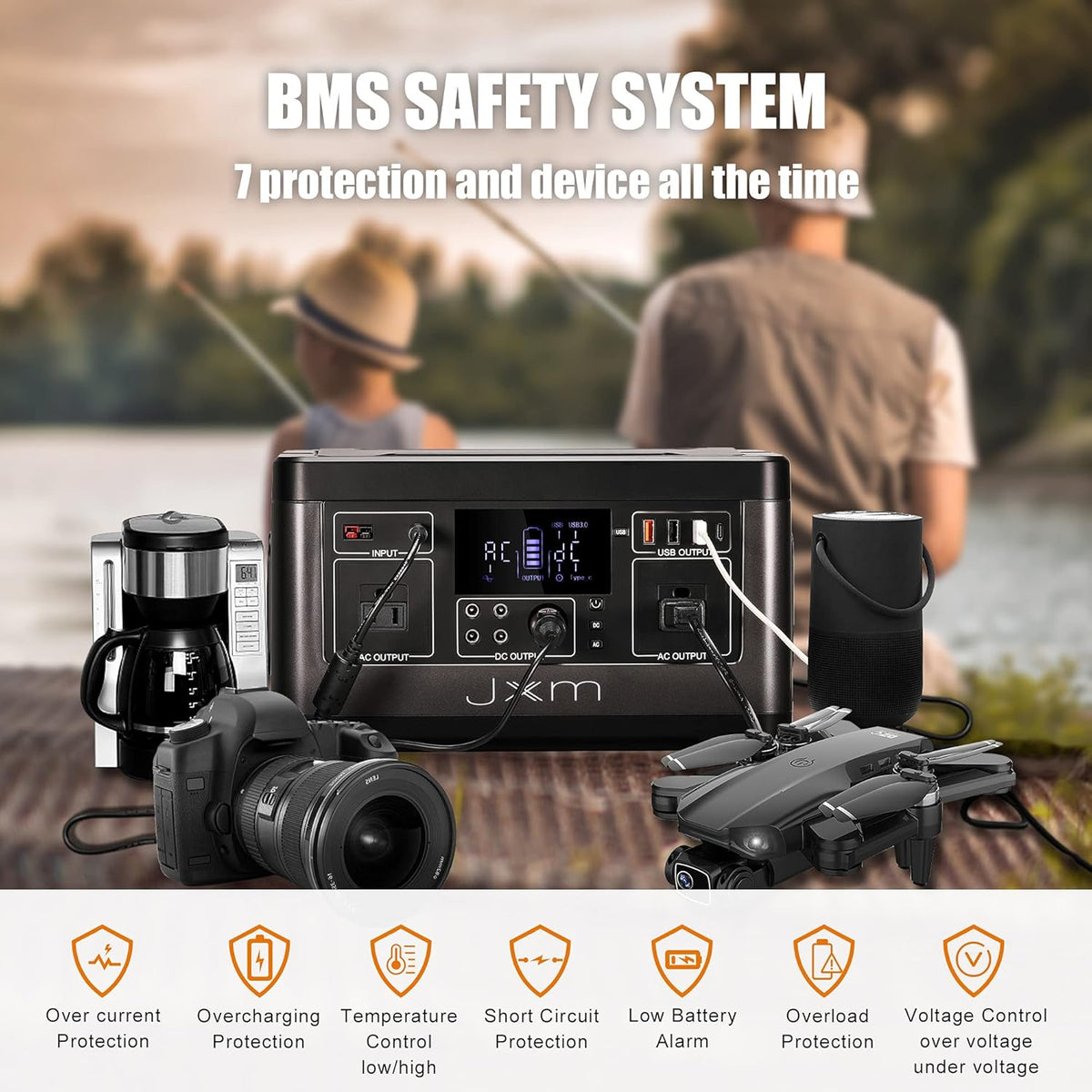 Portable Power Station 519Wh 500W Pure Sine Wave AC Outlet 12V DC X31838