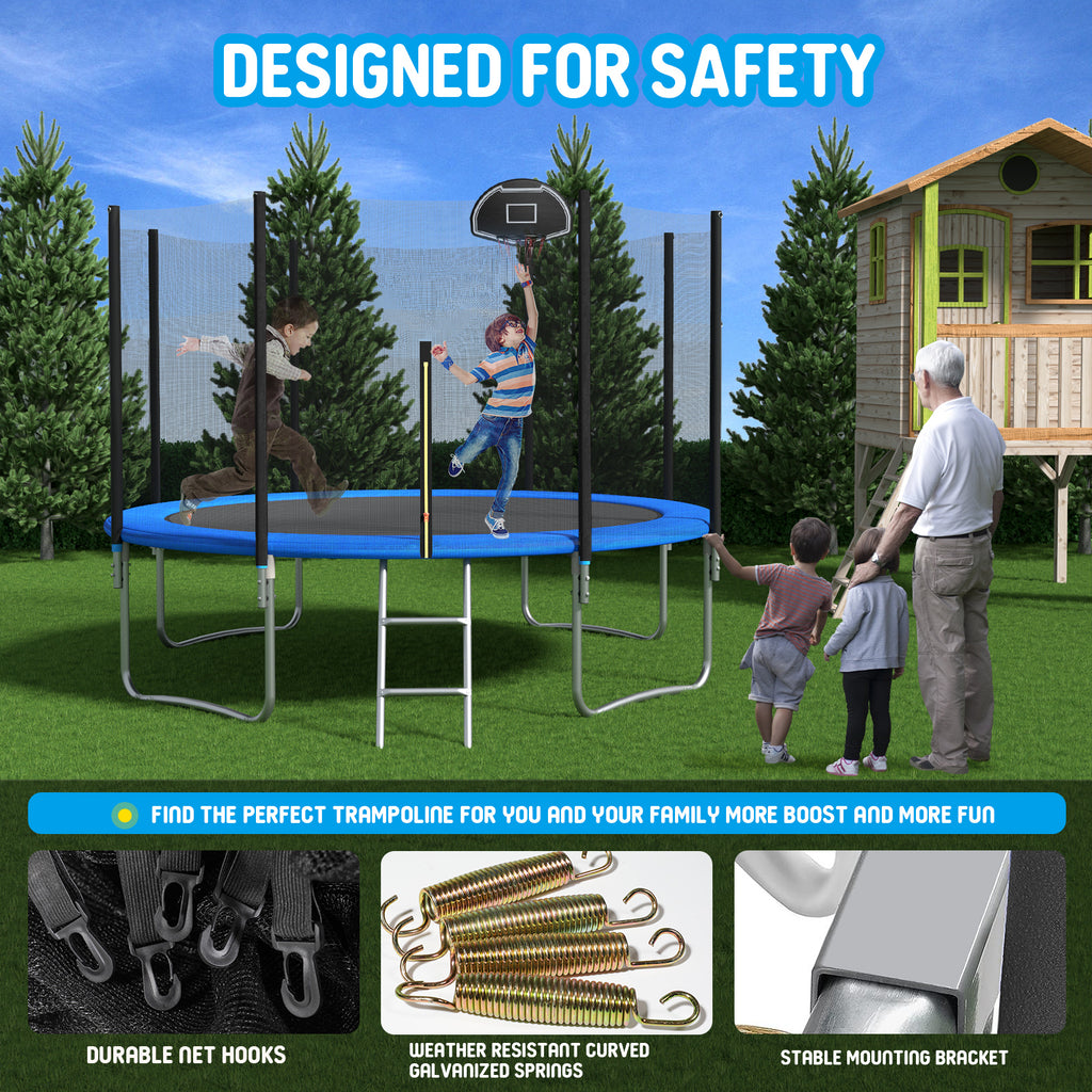 16FT Trampoline with Basketball Hoop 1600LBS G314503