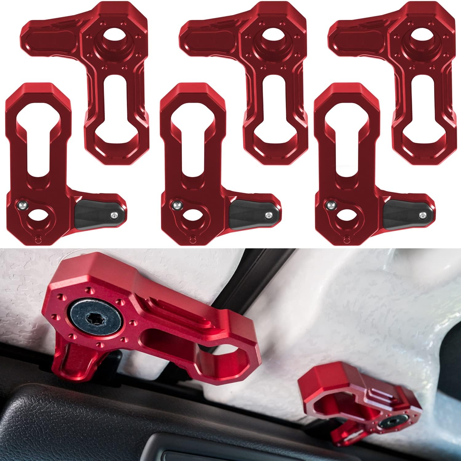 L-Shaped Panel Latch Hardtop Roof Removal Switch Handle for Jeep Wrangler JL 2018-2022 and Gladiator JT Aluminum Accessories (BLACK) B267394