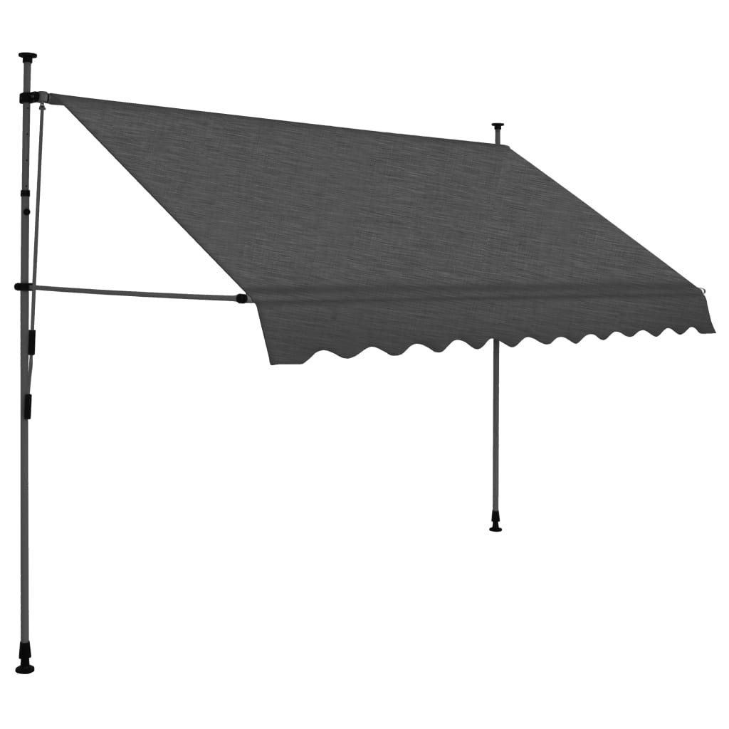 Manual Retractable Awning with LED 118.1" Anthracite S907