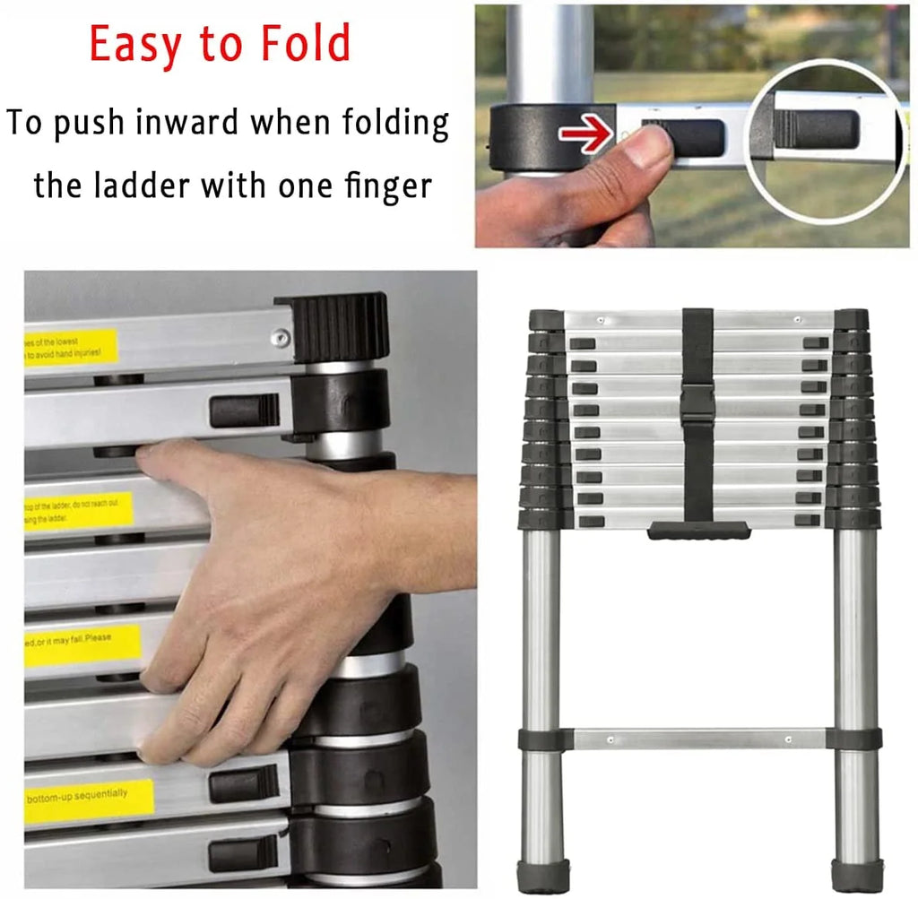 Stainless Steel 11 Step Telescopic Extension Ladder F47788