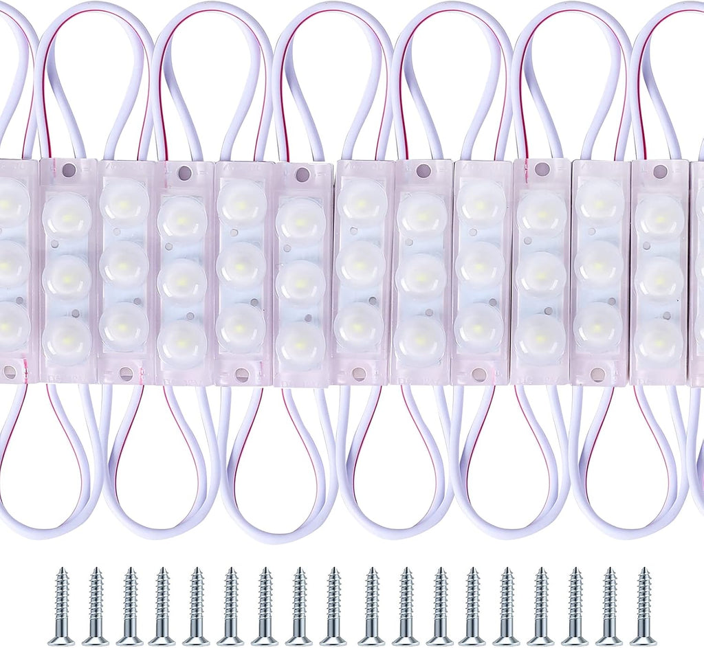 200 Pcs Waterproof LED Module Lights, 0.72W DC12V 6500K, White Light Pack of 2 Z617036