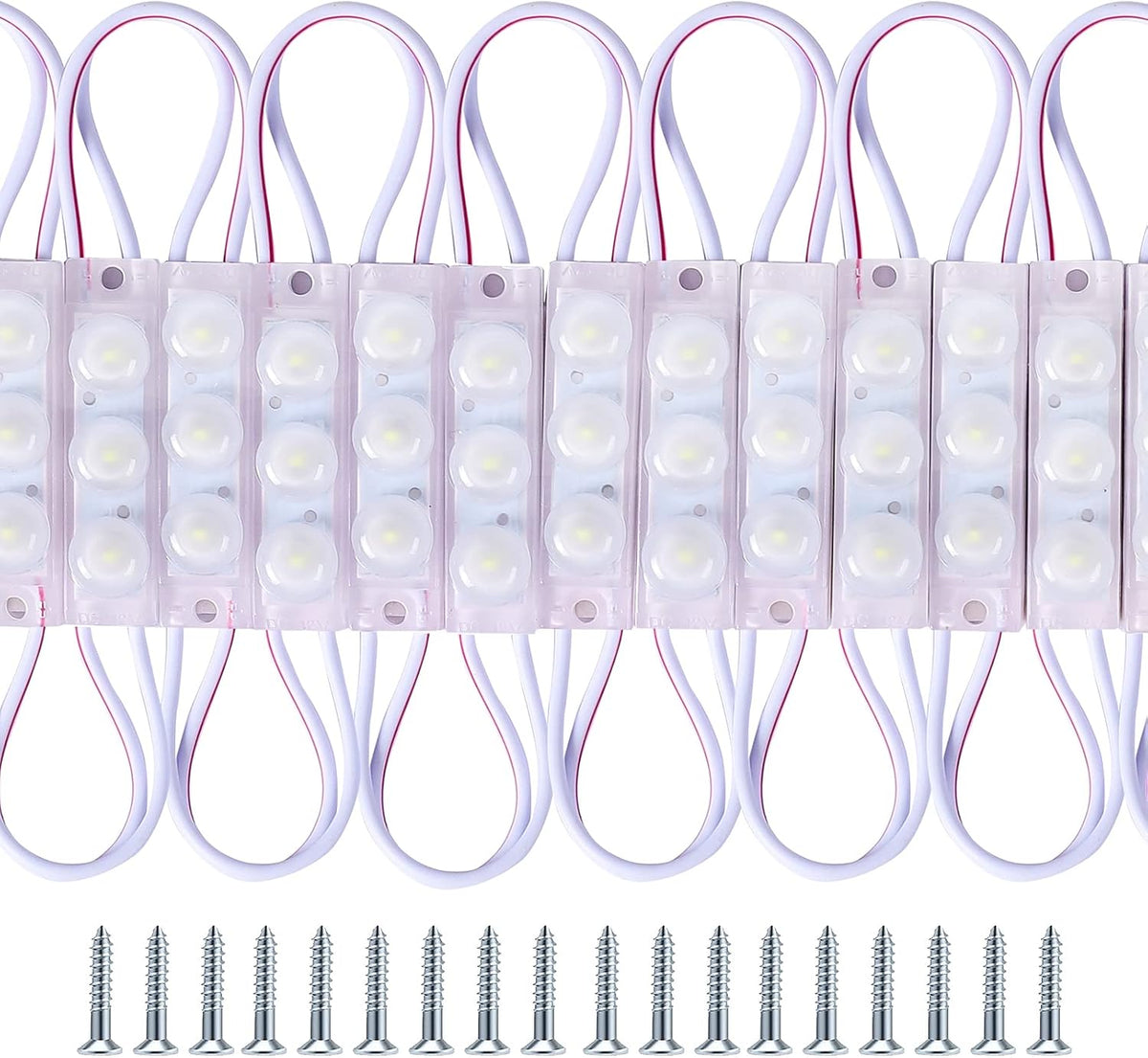 200 Pcs Waterproof LED Module Lights, 0.72W DC12V 6500K, White Light Pack of 2 Z617036