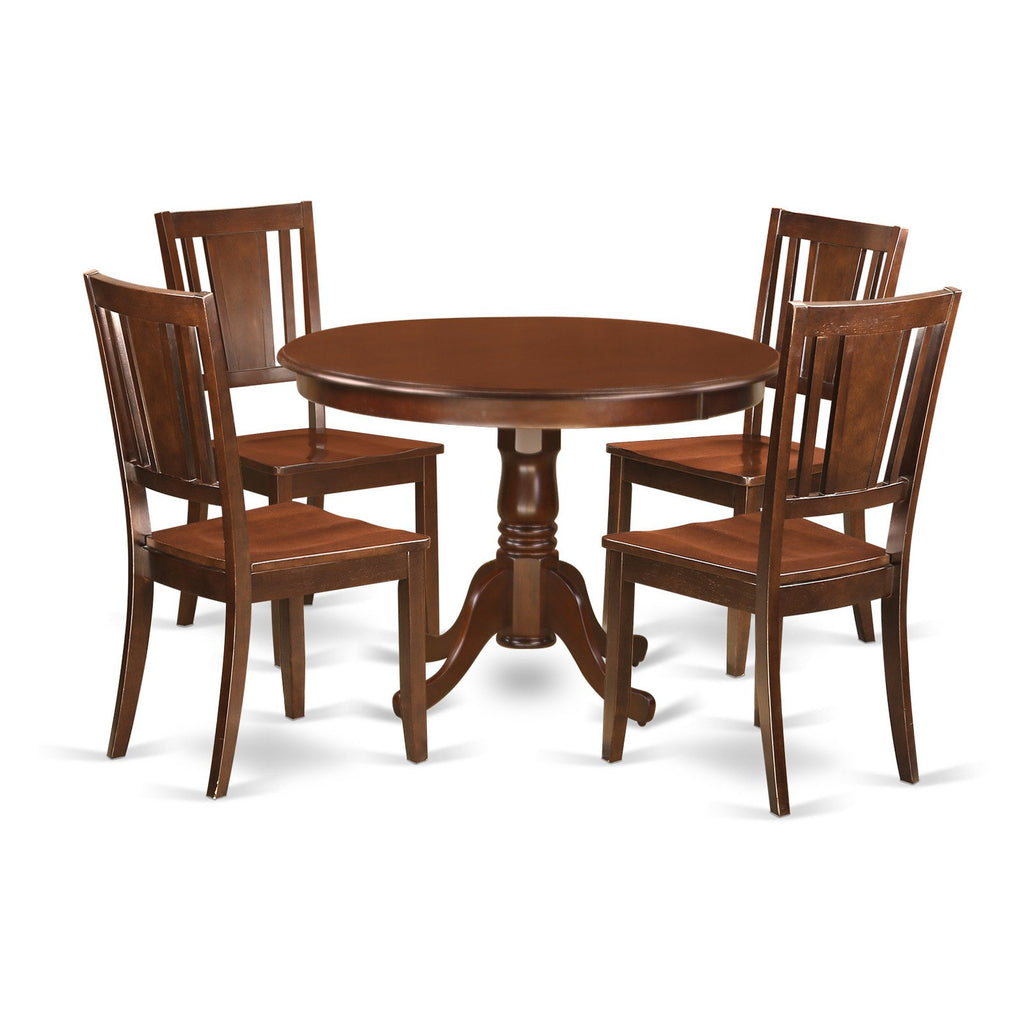 5 Piece Dining Set with Pedestal and 4 Kitchen Chairs E30998