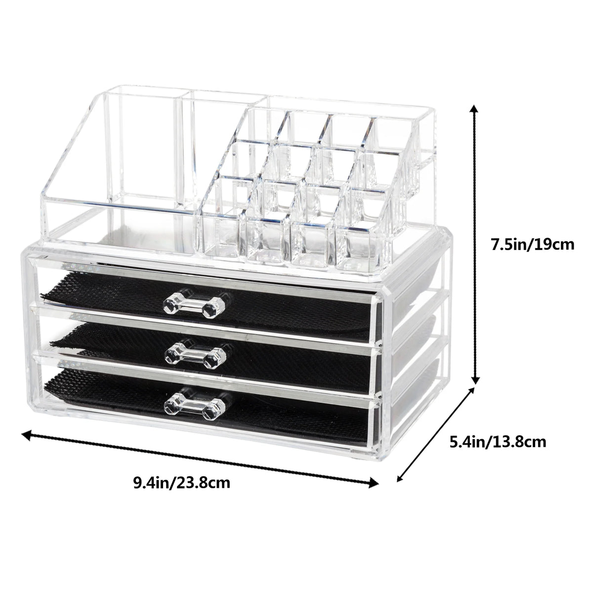 Clear Acrylic 3 Drawer Cosmetic Organizer Q162