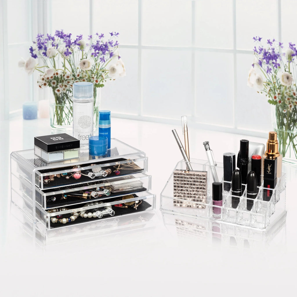 Clear Acrylic 3 Drawer Cosmetic Organizer Q162