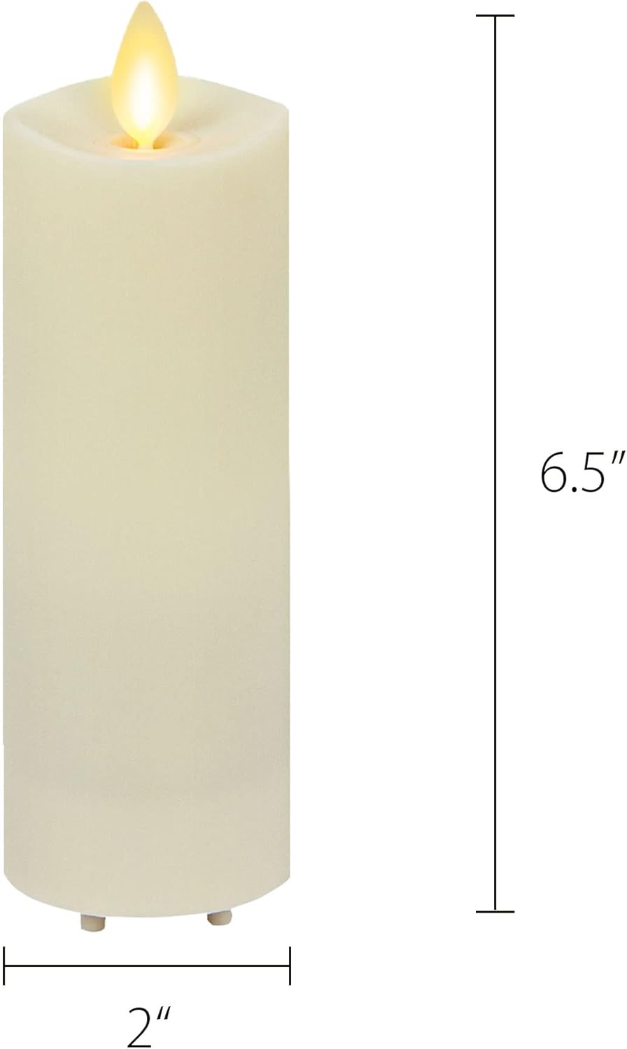 Set of 3 Flameless LED Pillar Candle with Remote Control, Ivory L159877