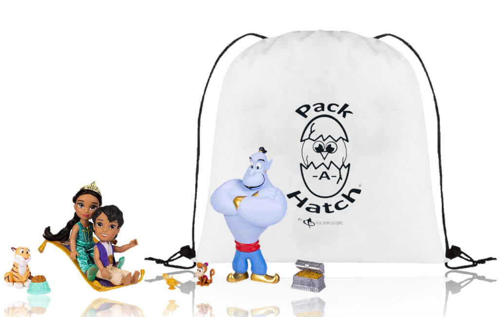Aladdin and Princess Jasmine Doll Set with Bonus Pack-A-Hatch Bag U95477
