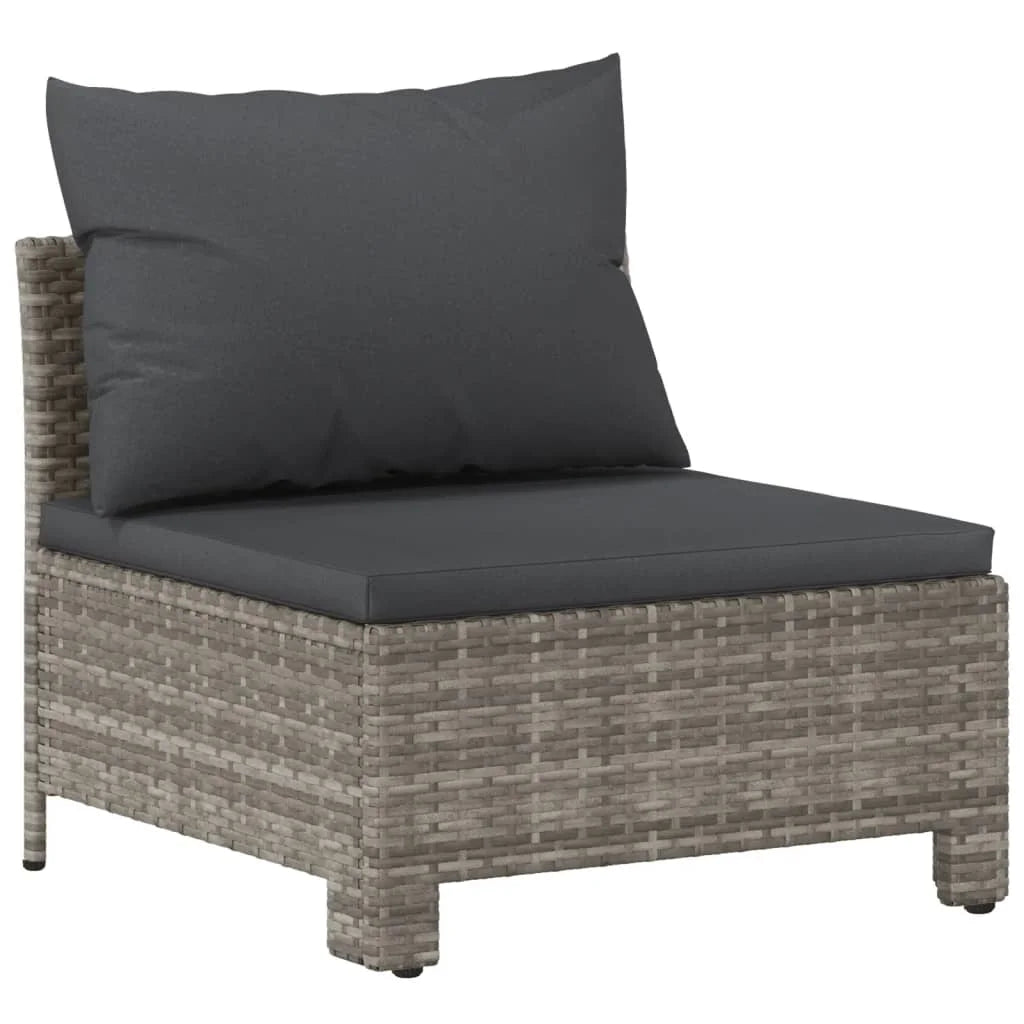 Gray Poly Rattan Patio Sofa with Cushion H147036