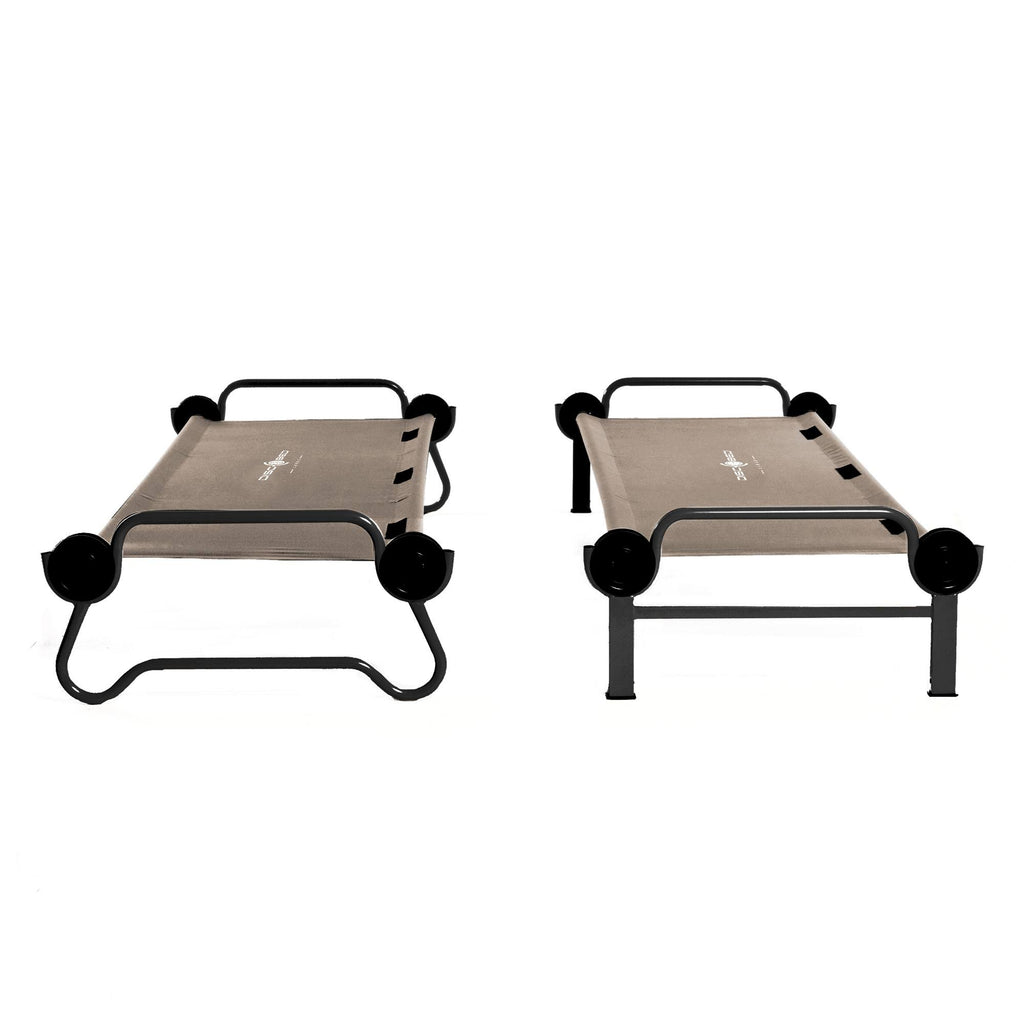 Tan Bunked Double Camping Cot with Organizers G85840
