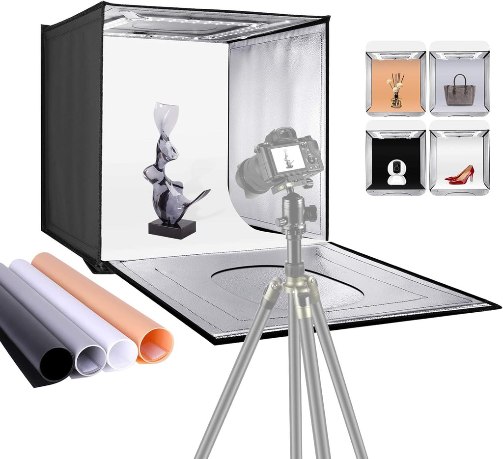 24” × 24” Foldable Tabletop Photo Studio Light Box with 120 LED Lights J743