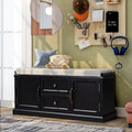 Black Storage Bench Cabinet and Drawers R2125