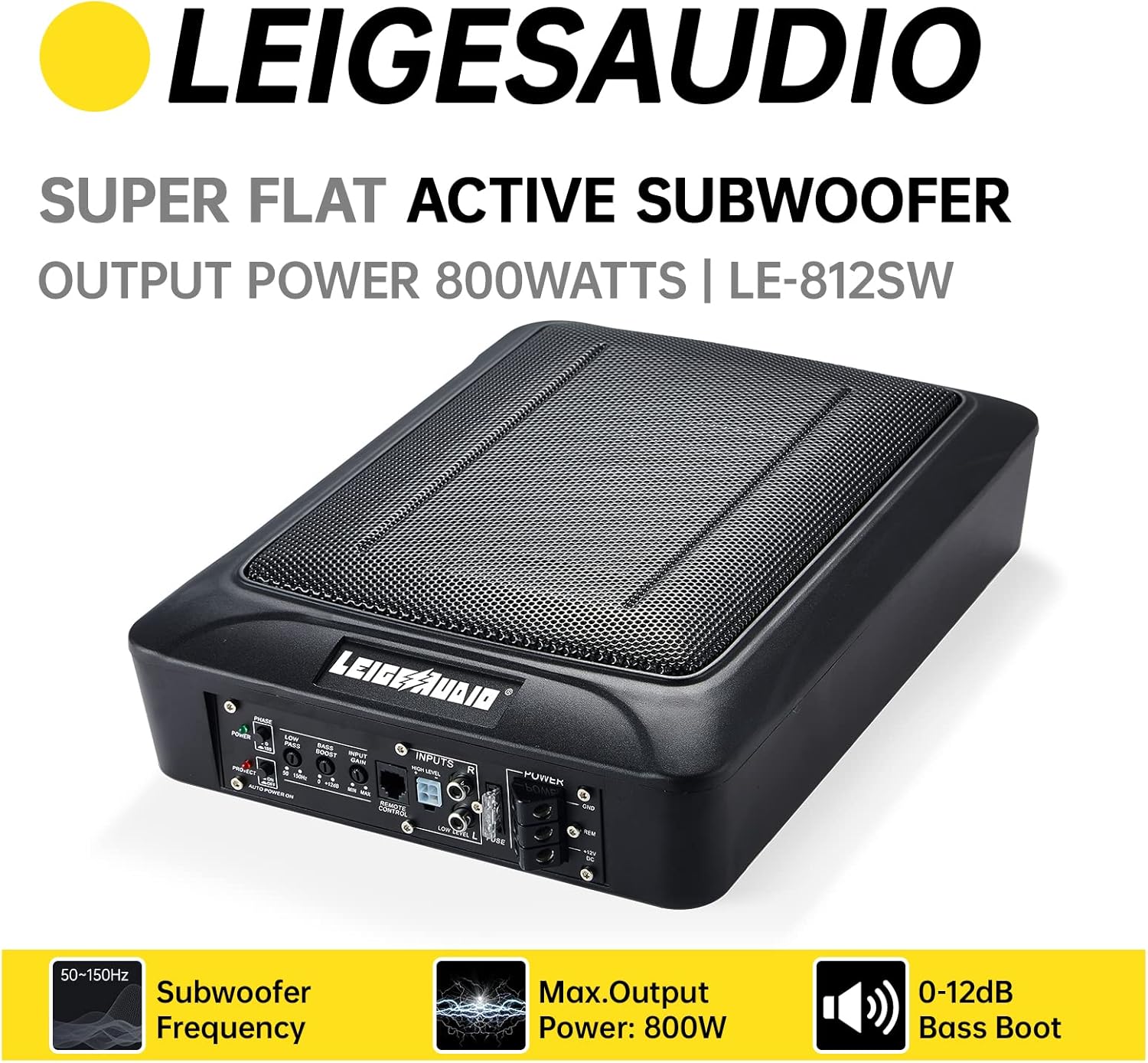 800 Watt Compact Powered Subwoofer with Built in Amplifier X738