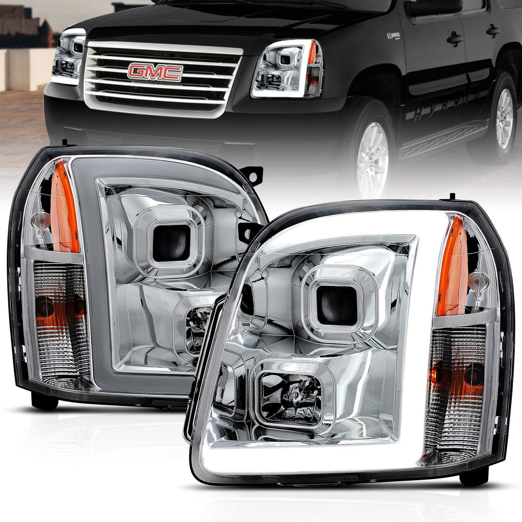 Chrome LED Bar Projector Replacement Headlights Set X6899