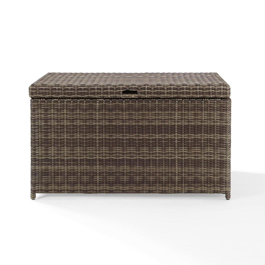 Weathered Brown Wicker Patio Deck Box O267