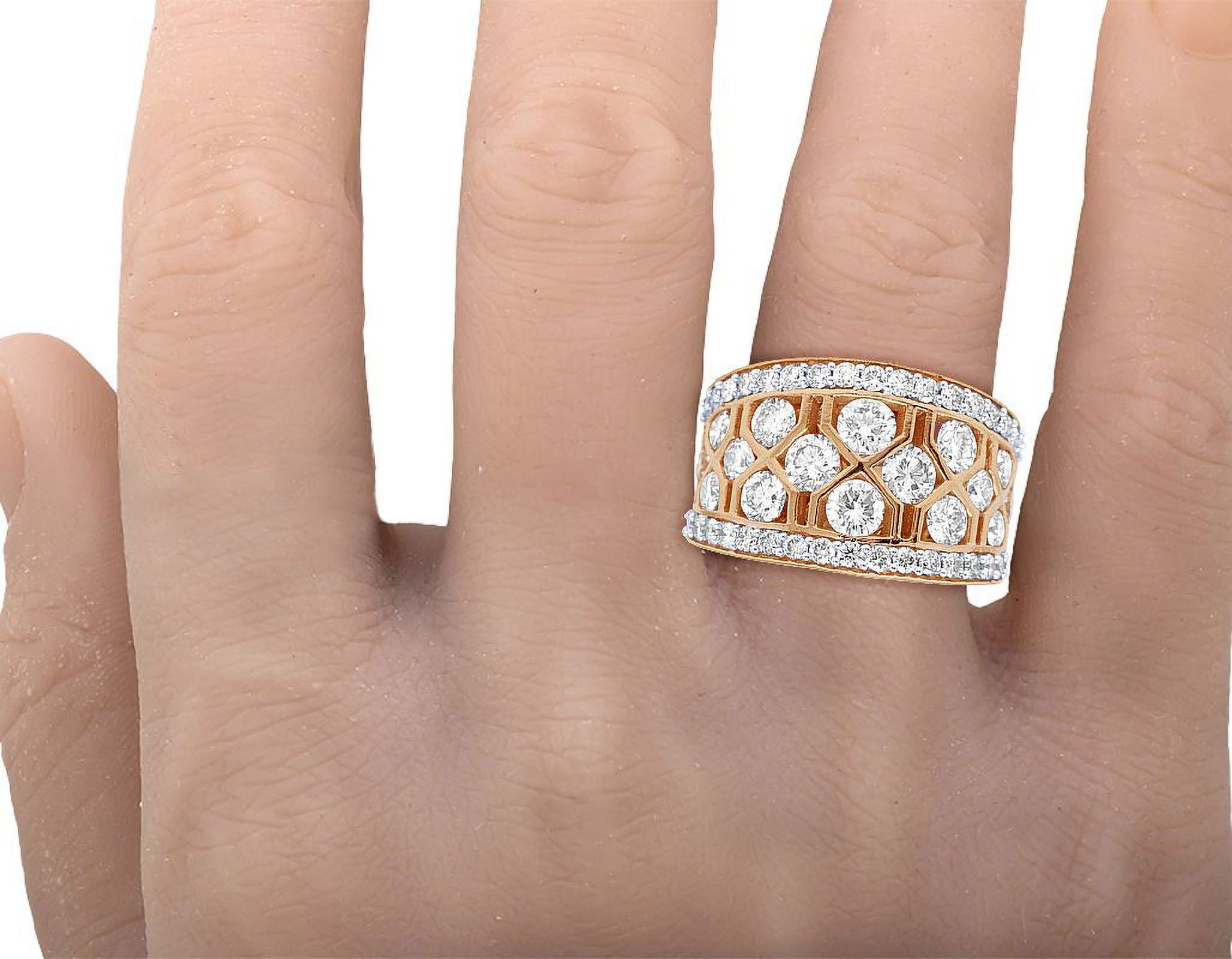 Geometric Mesh Diamond Band Ring Q865033