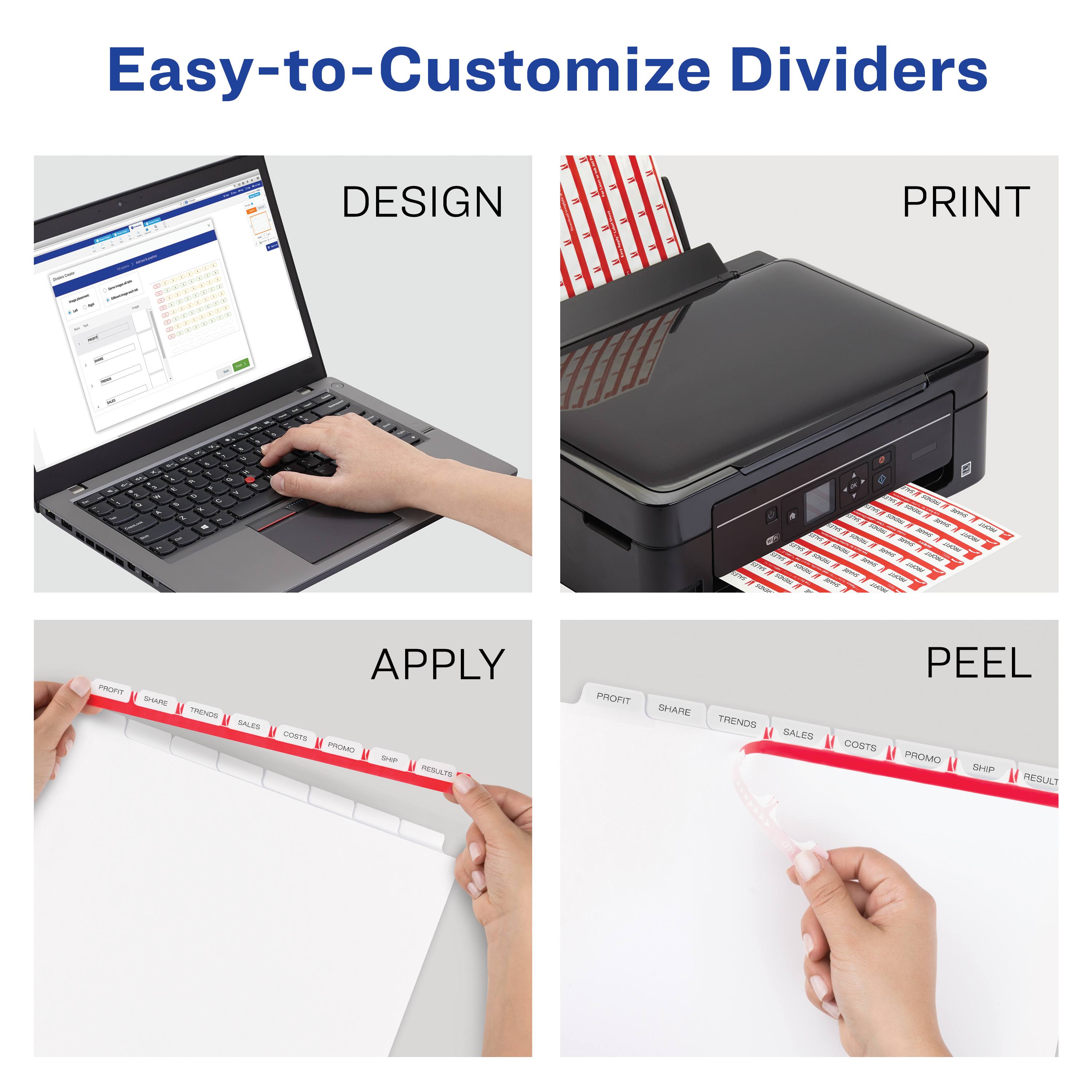 Clear Label Unpunched Dividers, 8-Tab, Ltr, 25 M4561