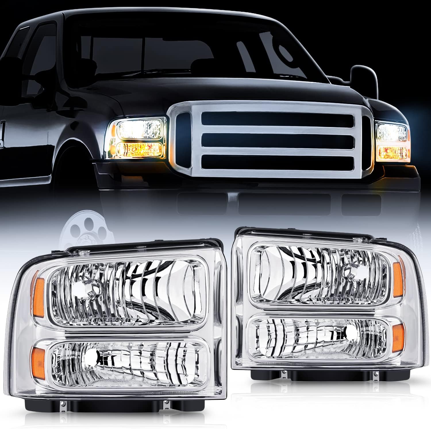 Black Housing Clear Lens Headlight Assembly Replacement L364
