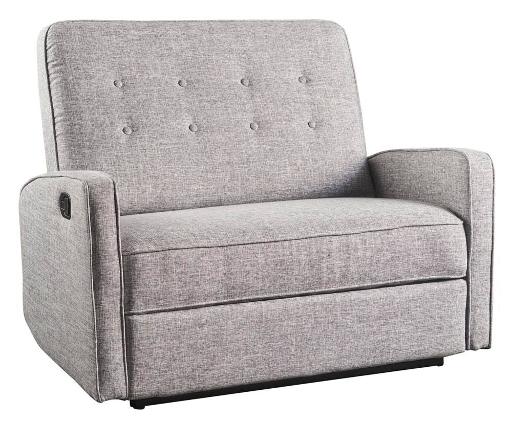 Light Gray Tweed Loveseat Recliner A38329