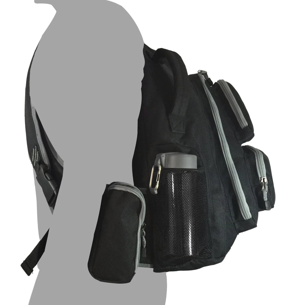 Black Polyester Sling Backpack L33011