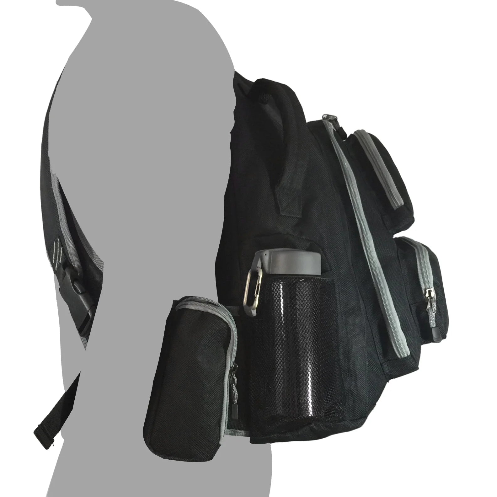 Black Polyester Sling Backpack L33011