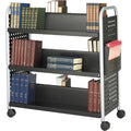 Black Double-Sided Book Cart R48003