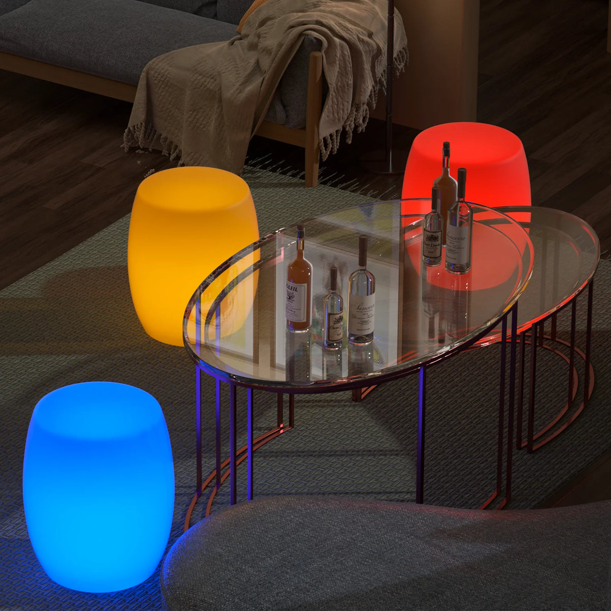 Barrel Shaped LED Bar Stool with Remote Control Z812415