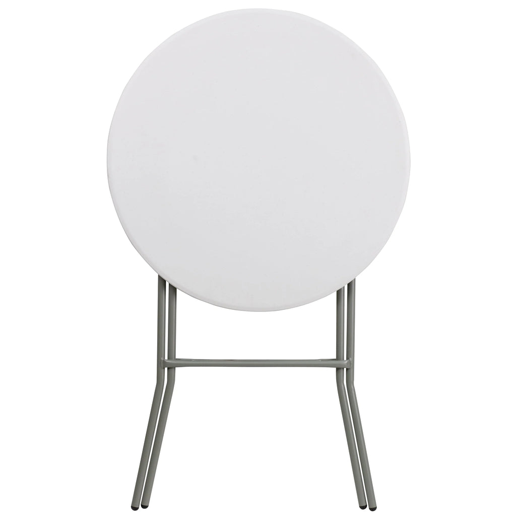 2.6-Foot Round Granite White Plastic Folding Table F387