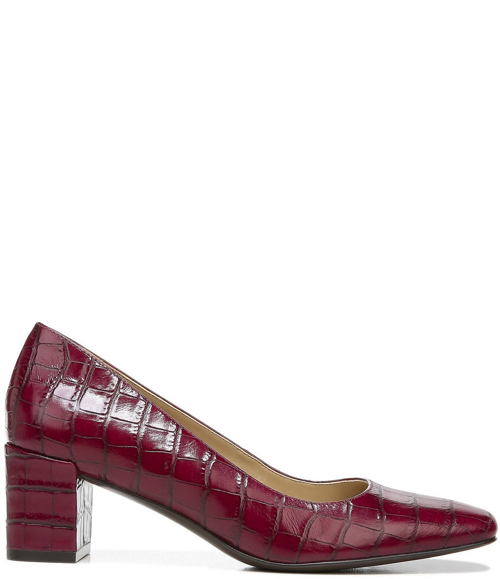 Plum Rouge Croc Leather Pumps P384