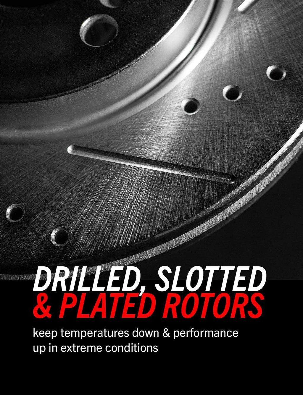 Rear Z26 Carbon Fiber Brake Pads with Drilled & Slotted Brake Rotors Kit E513