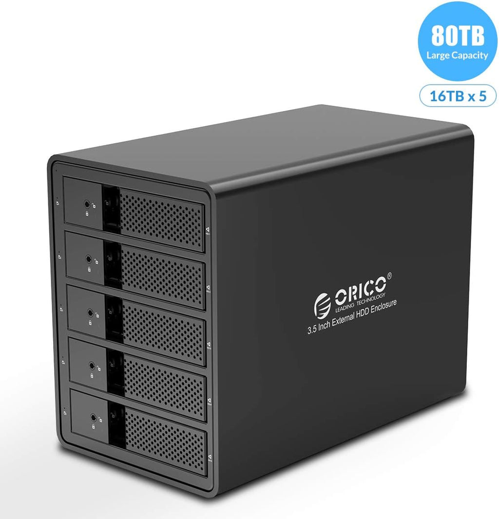 5 Bay USB 3.0 to SATA Aluminum Alloy RAID Hard Drive Enclosure for 3.5 inch HDD A8472