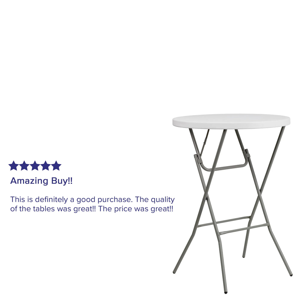 2.6-Foot Round Granite White Plastic Folding Table F387