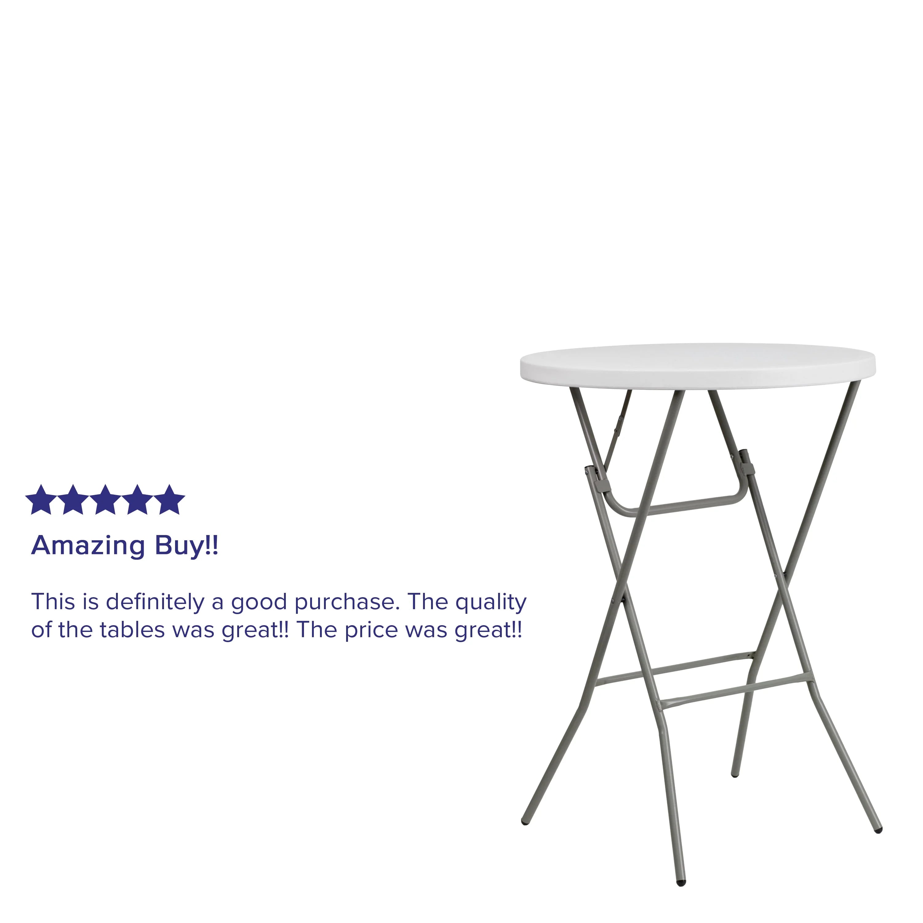 2.6-Foot Round Granite White Plastic Folding Table F387