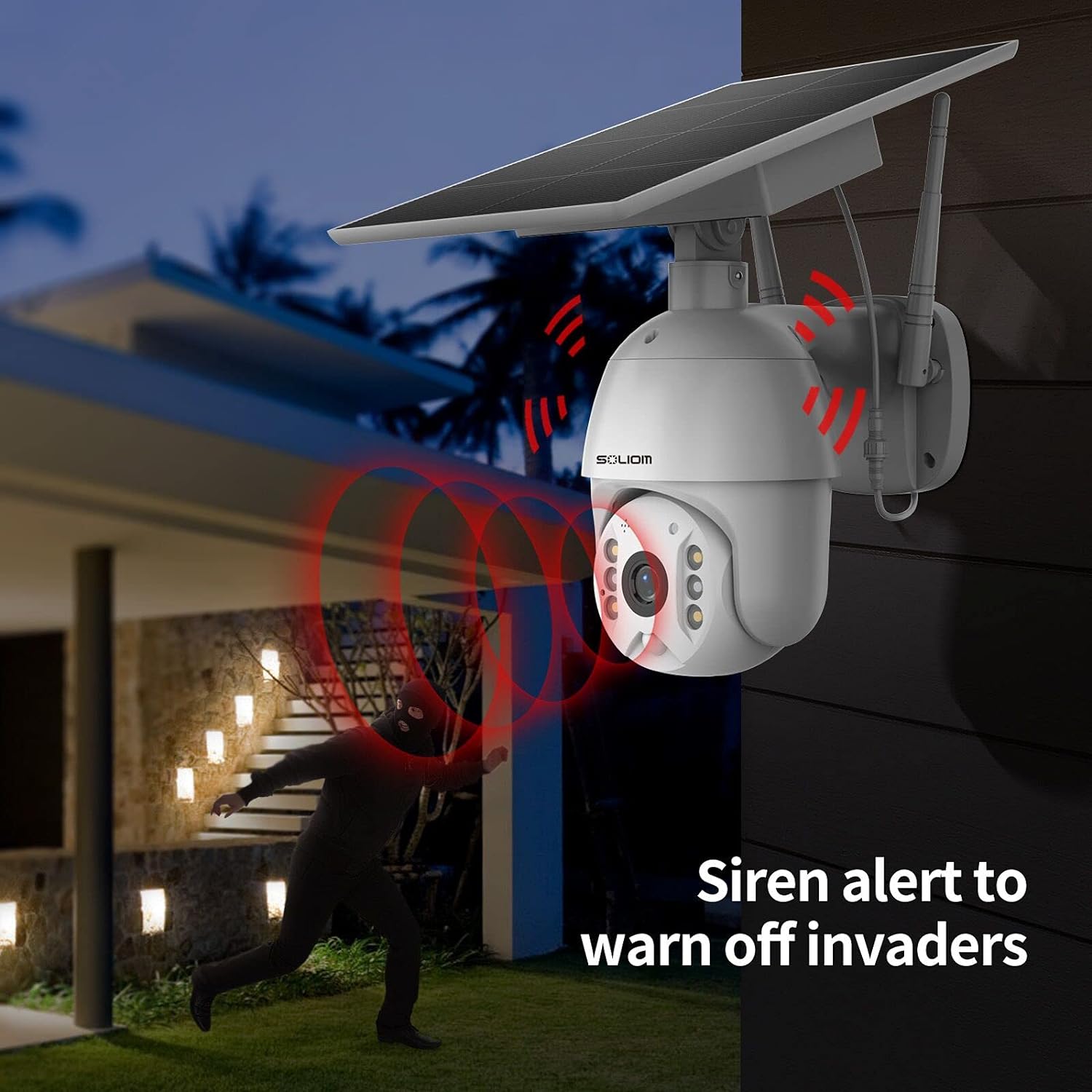 Wireless WiFi Solar Battery Powered Outdoor Security Camera with 360° View J93417
