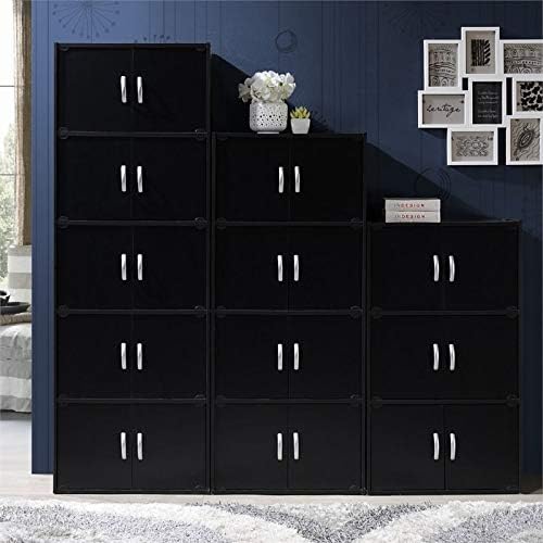 3 Shelf 6 Door Bookcase in Black M45465