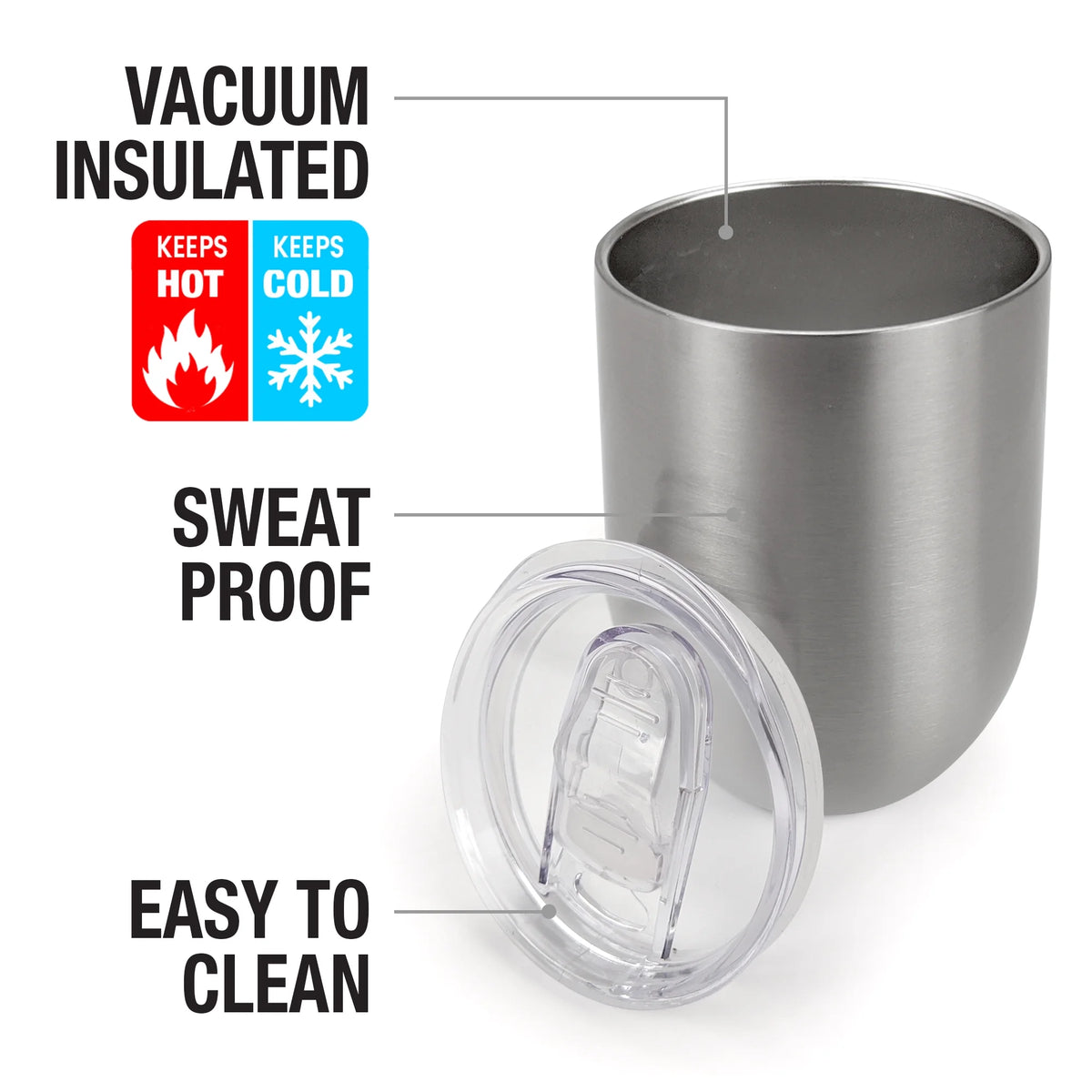 Stainless Steel Insulated Wine Tumbler with Slide-Lock Lid C96785