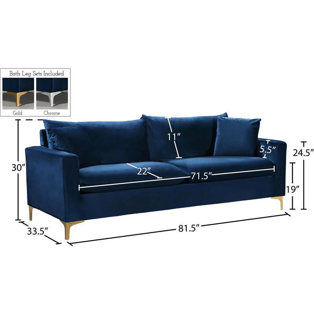 Navy Velvet Sofa A767