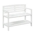 Solid Birch Wood Bench with Back Z405