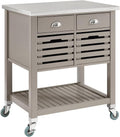 Gray Wood Kitchen Cart H4910