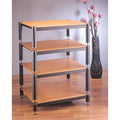 4 Shelf Audio Rack Black D83886