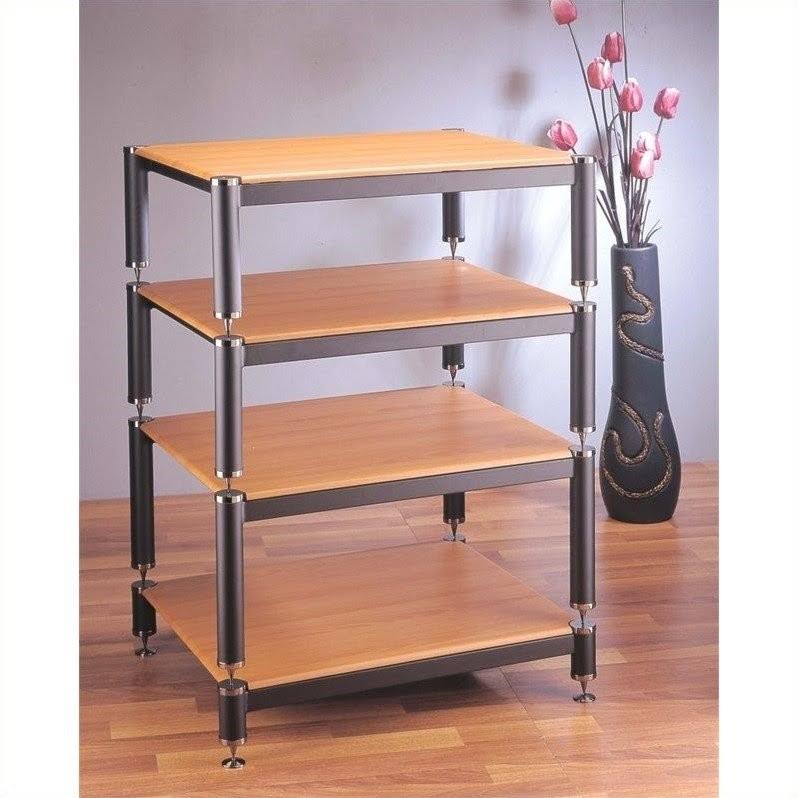 4 Shelf Audio Rack Black D83886